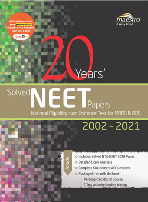20 Years' Solved NEET Papers National Eligibility Cum Test for MBBS & BDS 2002 - 2021(Paperback, Wiley Editorial)