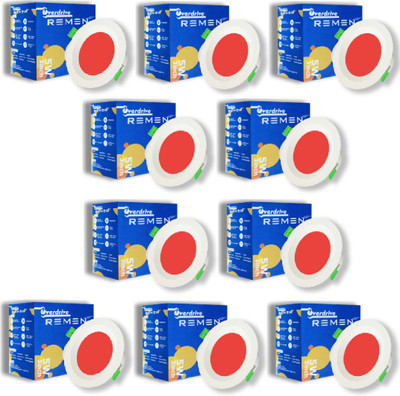 REMEN 5 W Basic Round LED Bulb(Red, Pack of 10)