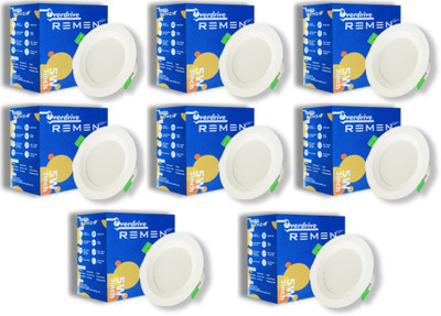 REMEN 5 W Basic Round B22 LED Bulb(White, Pack of 8)