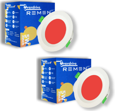 REMEN 5 W Basic Round LED Bulb(Red, Pack of 2)