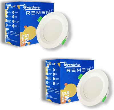 REMEN 5 W Basic Round B22 LED Bulb(White, Pack of 2)