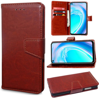 Unistuff Flip Cover for OnePlus Nord CE 2 Lite 5G(Brown, Dual Protection, Pack of: 1)