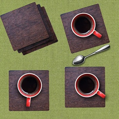 Pink Pari Square Reversible Wood Coaster Set(Pack of 8)