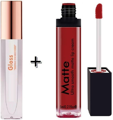MYEONG ultra-glossy formulated lip gloss combo with perfect matte lipstick(2 Items in the set)