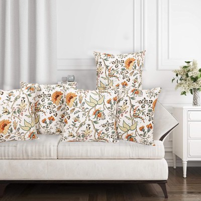 Go Texstylers Floral Cushions Cover(Pack of 5, 30.48 cm*30.48 cm, Multicolor)