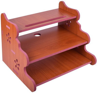 LAKHAJI 3 Compartments wooden desk organizer(Red)