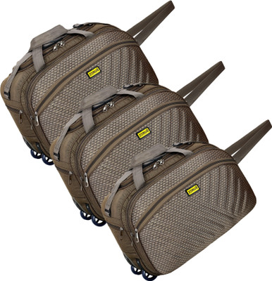 XERUS (Expandable) Unisex Soft Body Set of 3, (54 Cm) Travel Duffel Bag Duffel With Wheels (Strolley)
