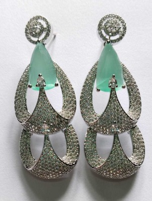 AR GEMS JEWELS AR/EARRINGS Diamond Brass Earring Set, Drops & Danglers