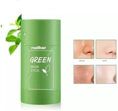 rudhar Original Green Tea Purifying Clay Stick Mask OilControl Anti-Acne Eggplant Solid(40 g)
