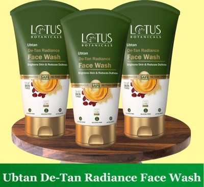 Lotus Botanicals Ubtan De-Tan Radiance  ( Pack of 3 ) ( 100ml * 3 ) Face Wash(300 ml)