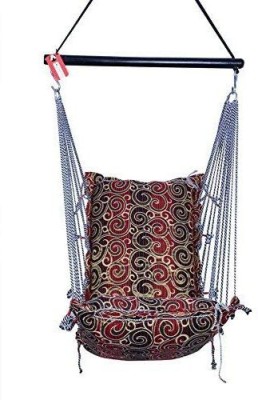 Kkriya Home Decor Cotton Swing |Swing for Adult |Home Swing Chair Weight Capacity 150kg Cotton Large Swing(Red, Pre-assembled)