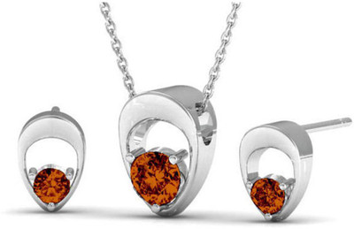 Gourik Crystal Gold-plated Red Jewellery Set(Pack of 1)
