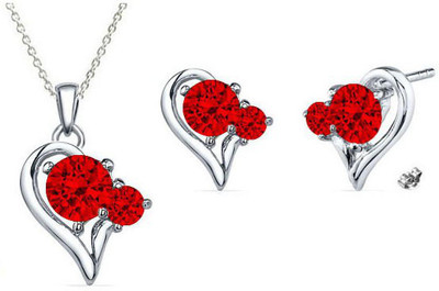 Gourik Crystal Gold-plated Red Jewellery Set(Pack of 1)