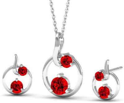 Gourik Crystal Gold-plated Red Jewellery Set(Pack of 1)
