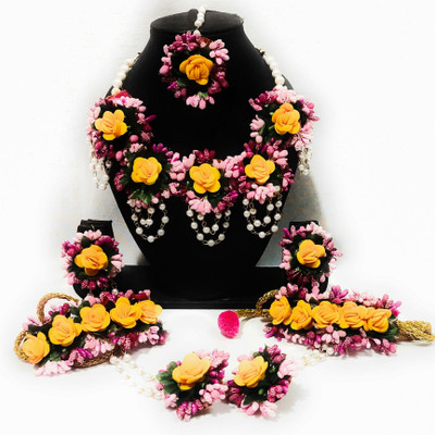CRAFTSAI EXPORTS Fabric Pink Jewellery Set(Pack of 1)