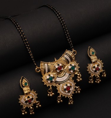 Bhagya Lakshmi Alloy Gold-plated Multicolor Jewellery Set(Pack of 1)