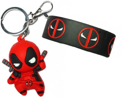 sky enterprises deadpool keyring and wristband combo Key Chain