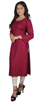 Mahira's Comfort Women Solid Straight Kurta(Maroon)