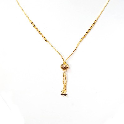 Stylish Colony CZ Ball Shape Gold Plated Y Stylish Gold Mangalsutra For Women & Girls Brass Mangalsutra