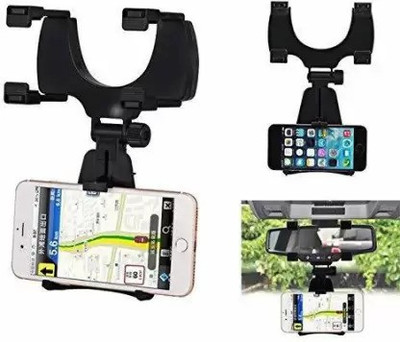 NKL Full Rotation 012 Adjustable Car Mount Upto 6.8 inch Car Mirror Phone Stand Mobile Holder