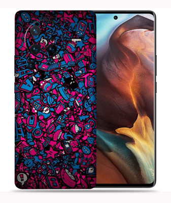 OggyBaba Vivo X80 Pro 5g, Blue Doodle Mobile Skin(Multicolor)