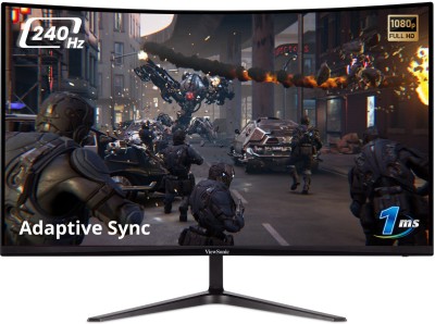 ViewSonic VX 32 Inch Curved Full HD LED Backlit VA Panel with Wide Angle SuperClear Technology, 2X2W Inbuilt Speakers, Exclusive View Modes, Anti-Flicker & Low Blue Light Ultimate Immersion Gaming Monitor (VX3219-PC-MHD)(Adaptive Sync, Response Time: 1 ms, 240 Hz Refresh Rate)