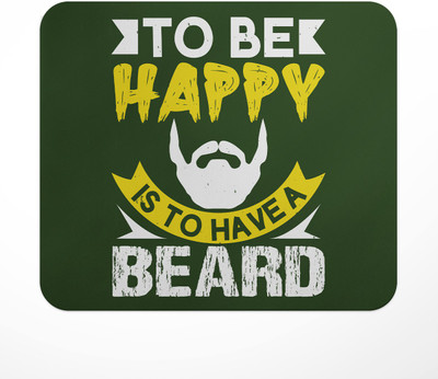 LASTWAVE Touch my Beard and Tell me I'm Pretty, Beard Design Graphic Printed Non Slip Base Mousepad(Multicolor)