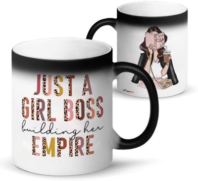 FirseBUY Just A Girl Boss Building Her Empire Beautiful Printed Ceramic Coffee Mug(325 ml)