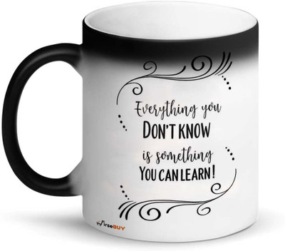 FirseBUY Everything You Don't Know is Something You Can Learn Printed Ceramic Coffee Mug(325 ml)