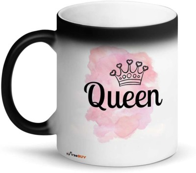 FirseBUY Beautiful Queen with Crown Printed Ceramic Coffee Mug(325 ml)