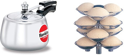 Hawkins CONTURA 3 LTR PR COOKER WITH IDLI STAND 3 LTR COMBO (HC30+ID12S) 3 L Inner Lid Pressure Cooker(Aluminium) Hawkins CONTURA 3 LTR PR COOKER WITH IDLI STAND 3 LTR COMBO (HC30+ID12S) 3 L Inner Lid Pressure Cooker(Aluminium)