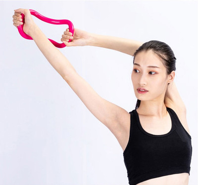 ActrovaX Yoga Ring Yoga Circle Stretch Ring Fascia Massage Workout Pilates Ring-X41 Resistance Tube(Pink)