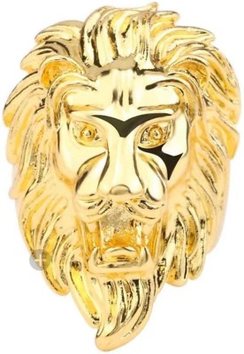 Samn Lion Face Ring For Men And Women Stainless Steel Gold Plated Ring