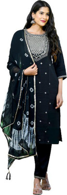 Rani Prints Jaipur Embroidered Kurta, Trouser/Pant & Dupatta Set