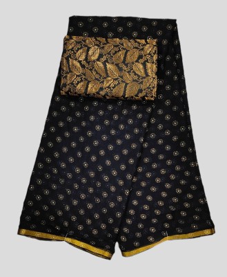 Parmila Fashion Polka Print Bollywood Chiffon Saree(Black)