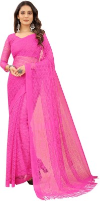 Dhyey Fashion Self Design, Woven Bollywood Net, Brasso Saree(Pink)