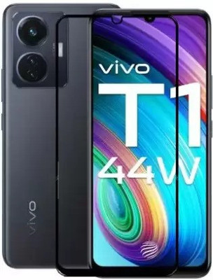 VISHRN Edge To Edge Tempered Glass for VIVO T1 44W , Vivo T1 44W(Pack of 1)