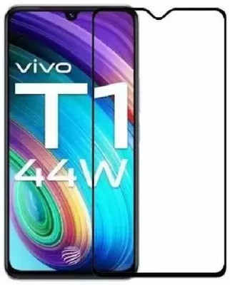 VISHRN Edge To Edge Tempered Glass for VIVO T1 44W , Vivo T1 44W(Pack of 1)