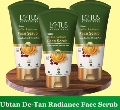 Lotus Botanicals Ubtan De-Tan Radiance Face Scrub ( Pack of 3 ) ( 100gm * 3 pc ) Scrub(300 ml)