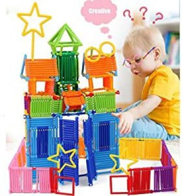 KITI KITTZ 600 Pcs Assembly Colorful Straw Plastic Building Blocks for Kids(Multicolor)