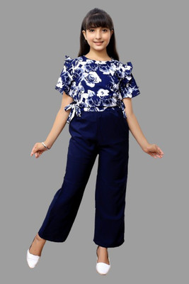 LIME N LEMON Girls Casual Top Trouser(BLUE)