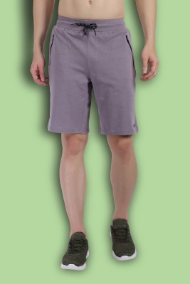 Twooft Solid Men Purple Gym Shorts