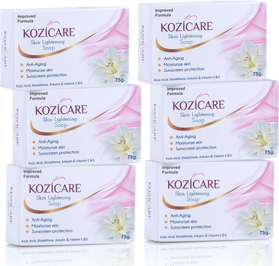 Kozicare Skin Lightening Soap with Kojic Acid & Arbutin (Pack of 6)(450 g)