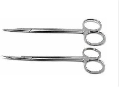 ARINEO Pack of 2 Sharp/Sharp Scissors (6 Inch) (Curved + Straight) Strong Cut Scissors(Sharp/Sharp Blades)