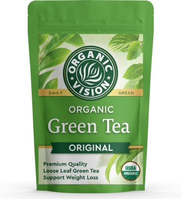 OrganicVison Himalayan Green Tea (25+ Cups) | 50 gm Premium Green Tea Loose-Leaf | Detox Tea Green Tea Pouch(50 g)