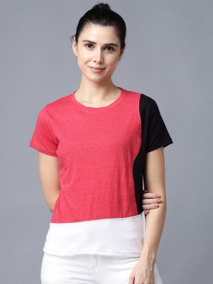 THE EG STORE Casual Color Block Women Pink Top