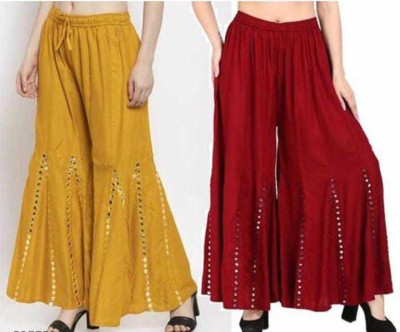 SALE FOR HAPPY LIFE Flared Women Red, Black Trousers