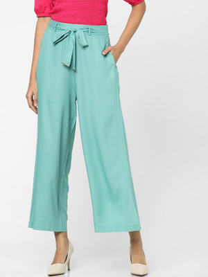 VERO MODA Regular Fit Women Green Trousers