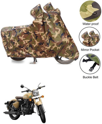 Znee Smart Waterproof Two Wheeler Cover for Royal Enfield(Classic 350 Signals, Multicolor)