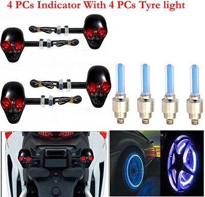 RawatZ Side LED Indicator Light for Universal For Bike(Blue)